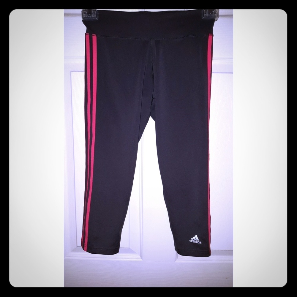 Adidas Athletic Crop Leggings Pink and Grey